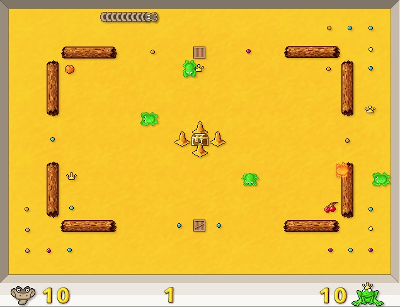 Printscreen vom Levelaufbau in Froginator
